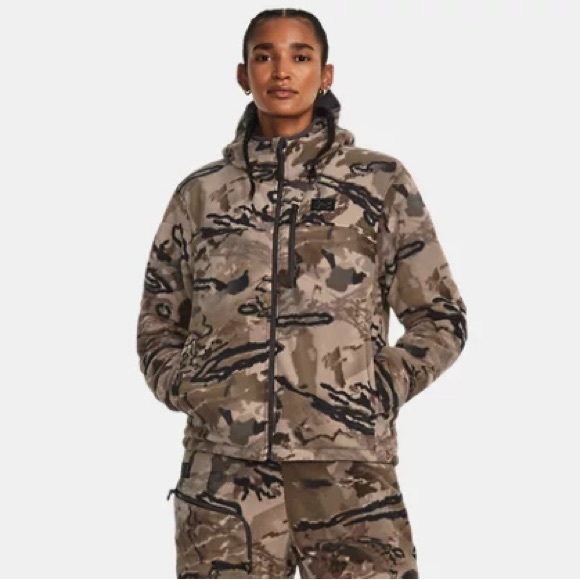 New Under Armour Women's Rut Windproof Jacket UA Barren Camo 1365594-999 - Picture 1 of 13